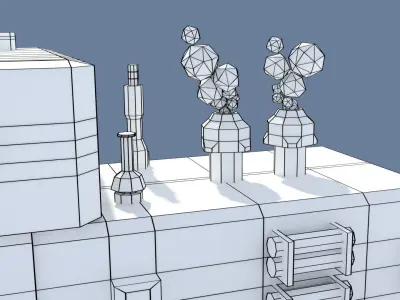Low Poly Cartoony Sci Fi Building 3 Low-poly 3D model