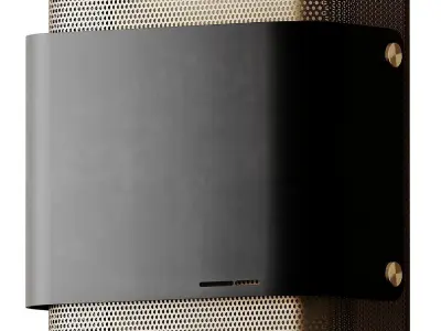 Metal Black and White Flush Mount Square 3D model