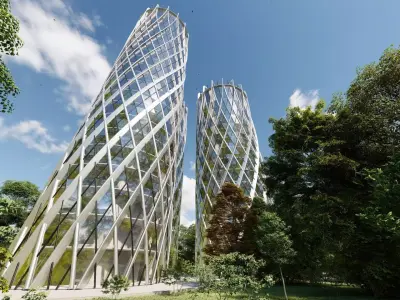 Buildings of the future lumion10 Low-poly 3D model