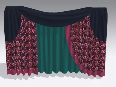 Curtain Low-poly 3D model