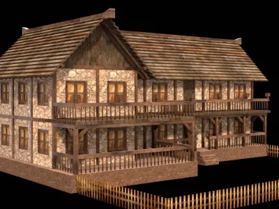 Complete Low Poly Medieval House Pack  Detailed Exterior Models Low-poly 3D model