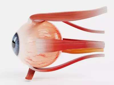 Eye with Extraocular Muscles - Realistic Human Anatomy 3D model