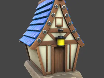stylized house 3d model pro Low-poly 3D model