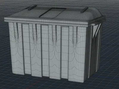 Metal Big Garbage Container 3D model