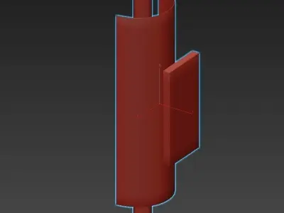 BATHROOM pipe with handle 3D model
