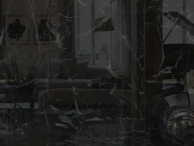 Wall Tiles Museum Laurent Black 160x320 Set 1 Texture