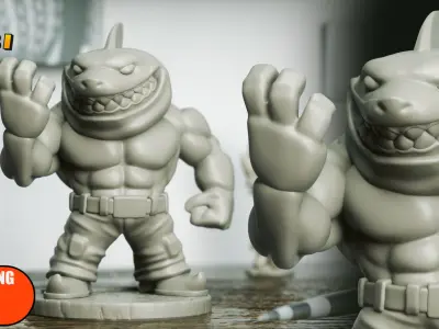 Street Shark Ripster Chibi STL for 3D Printing ChibiSTL 3DXM 3D print model