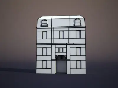 Apartment House Low-poly 3D model