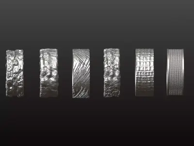 3D Ring Organic Textures 3D print model