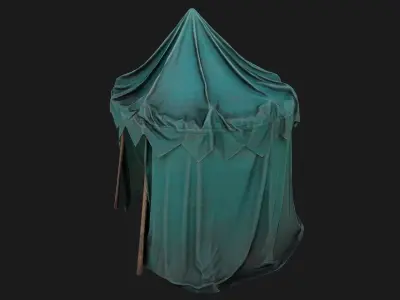 Cylindrical Tent Market Stalls   Low-poly 3D model