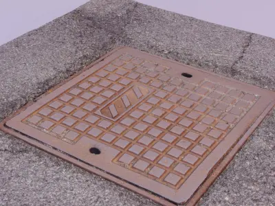Cover manhole 06 raw scan 3D model