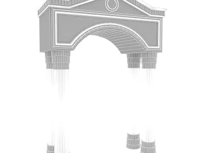 Classic Building Entrance 3 Low-poly 3D model