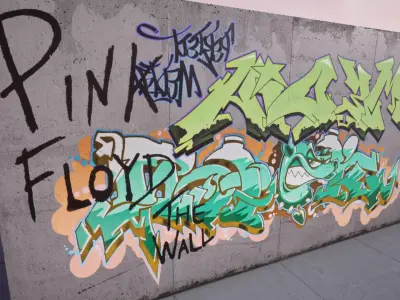 100 Procedural Graffiti for UE4 Low-poly 3D model