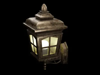 wall lamp lantern Free low-poly 3D model