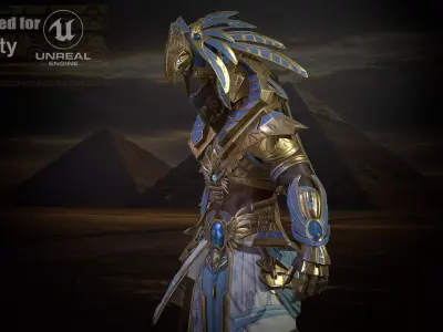 Egyptian Gods Gor Low-poly 3D model