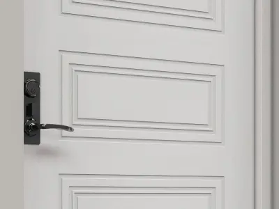 Modern wooden Door 01-msk 3D model