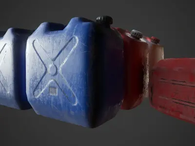 Plastic canister Low-poly 3D model