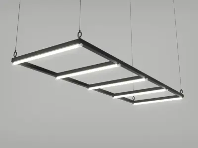 Hanging Tube Lights 3D model