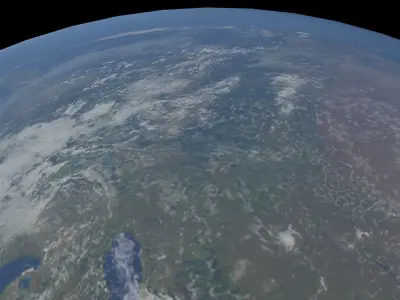 Earth textured 3D model with Clouds Rotation and atmosphere Low-poly 3D model