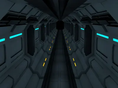 Sci Fi Tunnel Low-poly 3D model purchase
