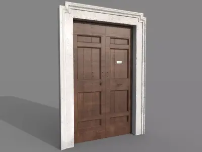 Wooden door 5 Low-poly 3D model