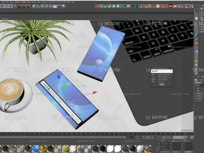 XIAOMI MIX Alpha---C4D modeling rendering 3D model