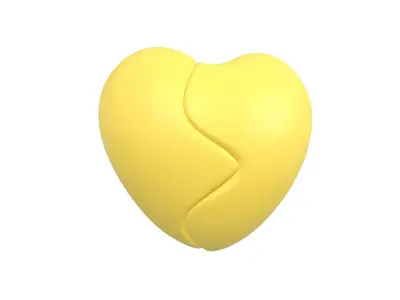 Broken Heart v1 009 Low-poly 3D model