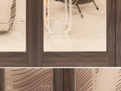 MAIN DOOR FRAMED GLASS 01 3D model