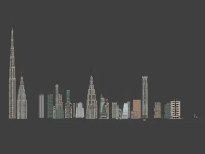blender city buidings package Low-poly 3D model