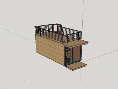 Small House Container Sketchup file with Lumion file Low-poly 3D model
