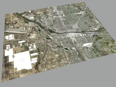  Cityscape Joliet  Illinois USA 3D model