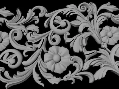 carved baguette  3D model 2