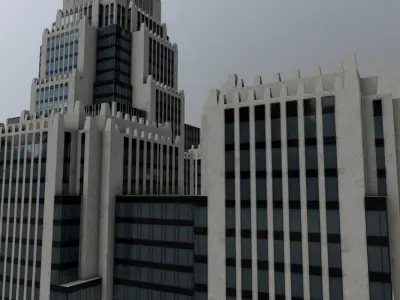 Moscow Office Building1 Low-poly 3D model