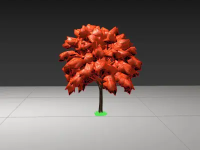 Low Poly Tree Autumn Stylish Low-poly 3D model