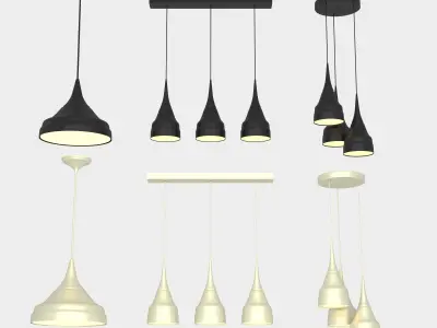 28 Modern Chandeliers Categorized 3D model