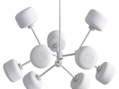 Nabila 9 Light Black Chandelier Low-poly 3D model