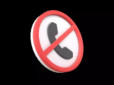 Prohibited Phone Symbol V1 001 Low-poly 3D model