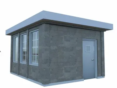 security booth Low-poly 3D model
