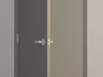 Doors office door with glass window 3D model