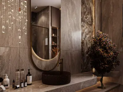 Luxury Modern Bathroom Interior Scene  3ds Max Corona Render  3D model
