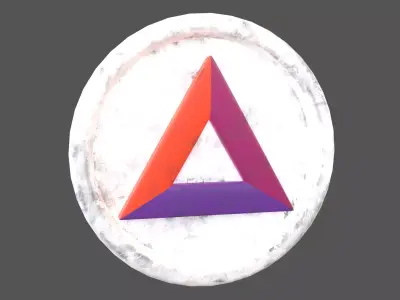 Cartoon Basic Attention Token v1 004 Low-poly 3D model