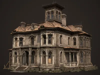 Old House Victorian Abandoned Low-poly 3D model