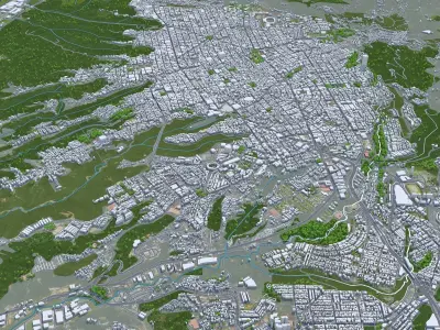 Bucaramanga Santander Colombia 15km Low-poly 3D model