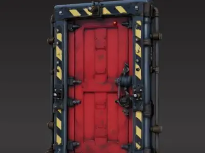 futuristic sci-fi door 3D print model