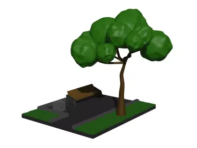 Park bench nature 3D model