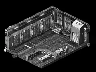 Future city - arsenal interior 3D model