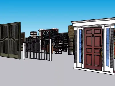 Modern Gates collection Low-poly 3D model Low-poly 3D model
