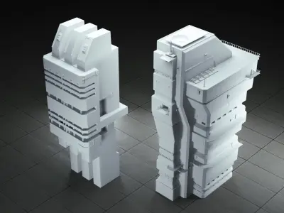 Bladerunner Cyberpunk Buildings vol 2 Low-poly 3D model
