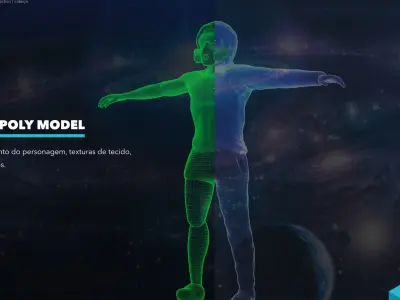 Space Walker Low-poly 3D model