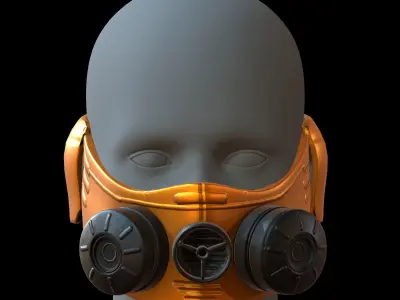 Gas mask helmet 3d model scifi Low-poly  Low-poly 3D model 198